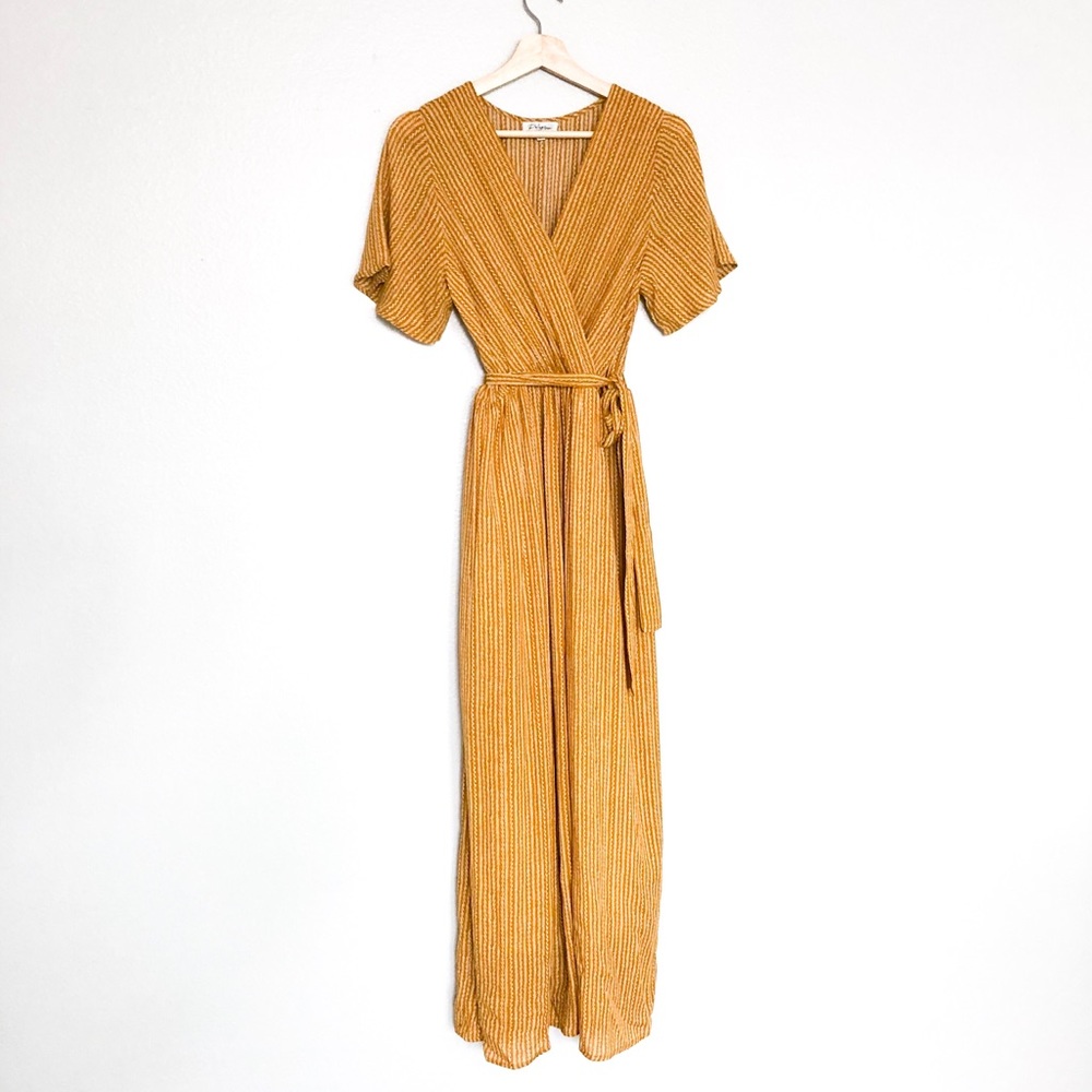 Yellow Maxi Dress With Waist Tie